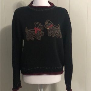 Christopher&Banks Scottie Christmas Sweater Size Med.